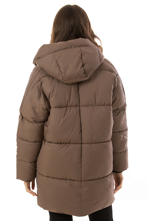 CHEERDUCK/MUD 02-1 КОРИЧНЕВЫЙ Пуховик женский CHEERDUCK цвет Коричневый