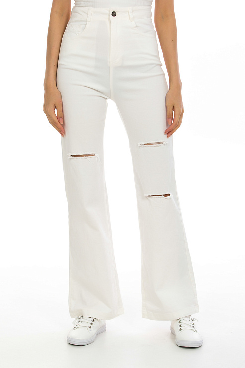 CHEER&DUCK/2C19 5761 БЕЛ. Джинсы женские CHEERDUCK цвет Белый