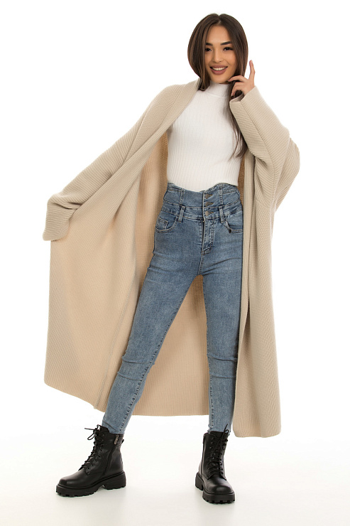 CHEER&DUCK/2C122 8813 БЕЖ. Кардиган женский CHEERDUCK цвет Бежевый