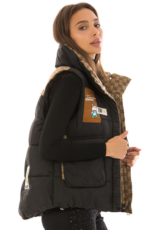 CHEERDUCK/2C22 6515 ЧЕРНЫЙ Жилет женский CHEERDUCK цвет Черный