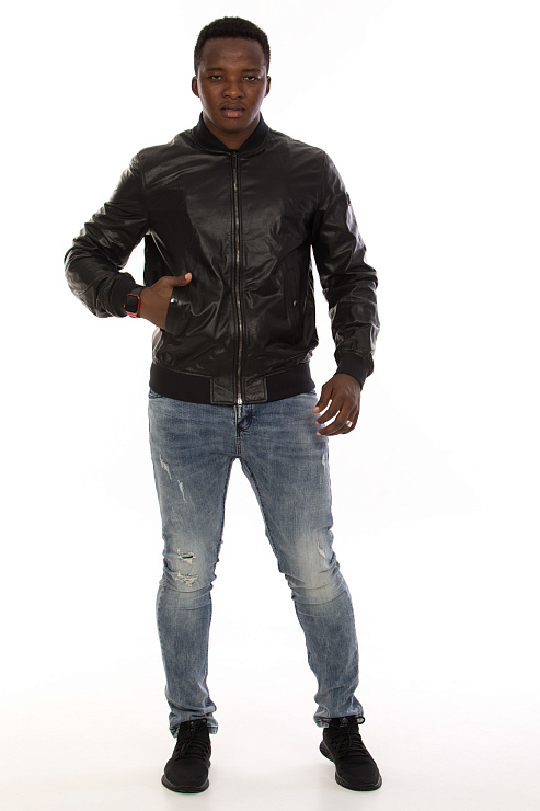 BALDININI E2E732CALF0002 Бомбер мужской  BALDININI цвет Черный