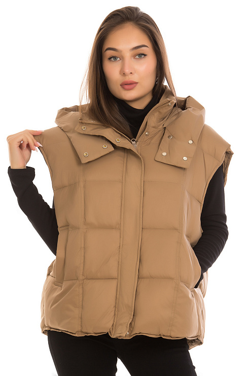 CHEERDUCK/2030 9514 КОРИЧНЕВЫЙ Жилет женский CHEERDUCK цвет Коричневый