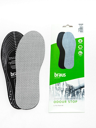 BRAUS Стельки БЕЗРАЗМЕРН ODOR STOP BRAUS цвет 