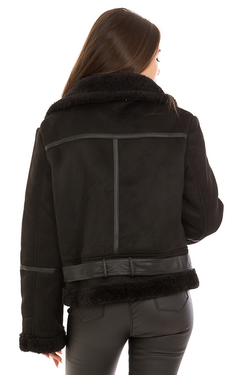 CHEERDUCK/2030 1011 ЧЕРНЫЙ Дубленка женская CHEERDUCK цвет Черный