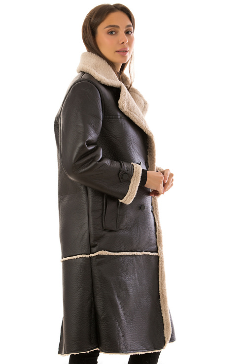 CHEERDUCK/2030 D104 ЧЕРНЫЙ Дубленка женская CHEERDUCK цвет Черный