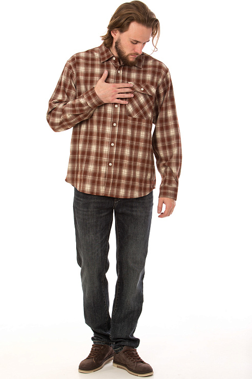 CHEERDUCK/4070 8096 БОРДОВЫЙ Рубашка мужская CHEERDUCK цвет Коричневый