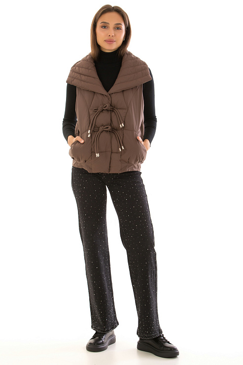 CHEERDUCK/2C22 2-2037 КОРИЧНЕВЫЙ Жилет женский CHEERDUCK цвет Коричневый