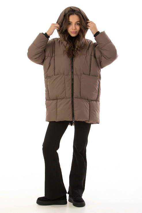 CHEERDUCK/MUD 02-1 КОРИЧНЕВЫЙ Пуховик женский CHEERDUCK цвет Коричневый