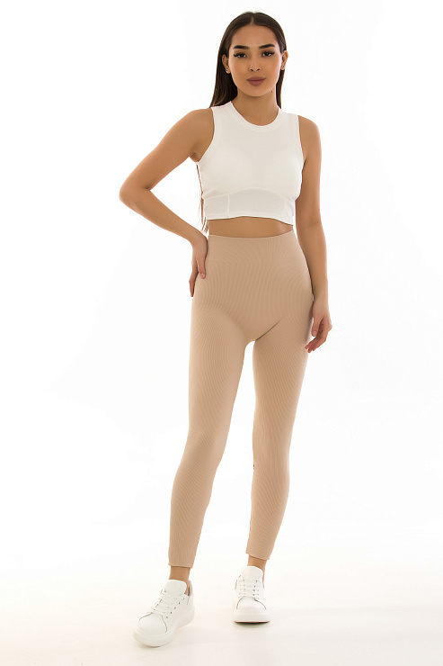 Fashion 223 БЕЖЕВЫЙ Леггинсы женские FASHION цвет Бежевый