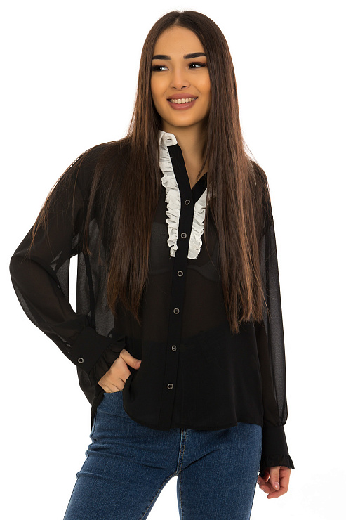 CHEERDUCK/2C19 970 ЧЕРНЫЙ Блуза женская CHEERDUCK цвет Черный