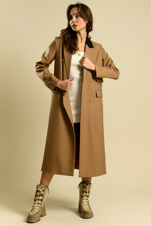 BELLABOA 111-49 КОРИЧНЕВЫЙ Пальто женское BELLABOA цвет Коричневый