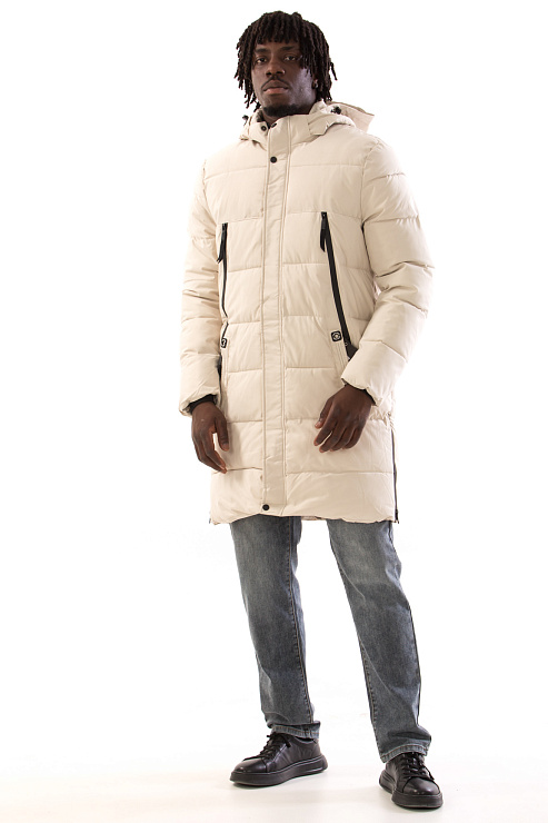 CHEERDUCK/5057 8269 БЕЖЕВЫЙ Пуховик мужской CHEERDUCK цвет Молочный