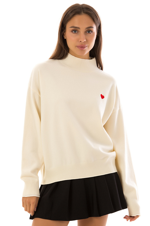 CHEERDUCK/11011 55020 БЕЖЕВЫЙ Свитер женский CHEERDUCK цвет Молочный