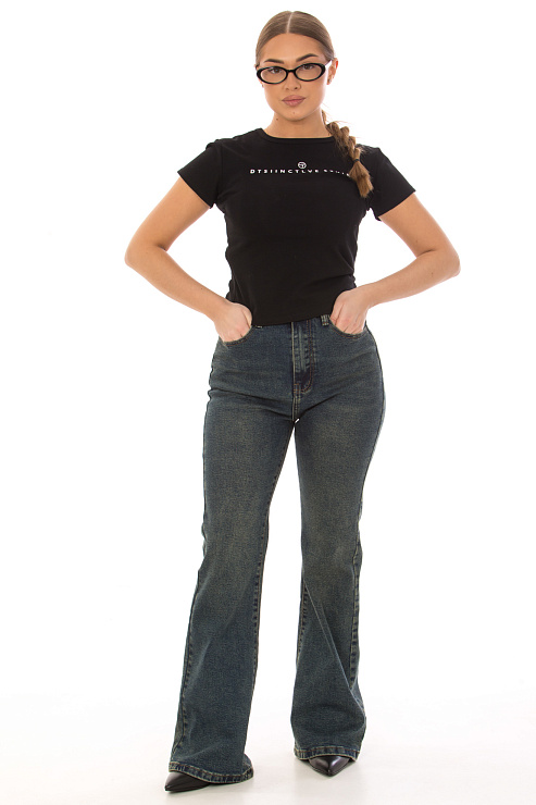 CHEERDUCK S-5607 СИНИЙ Джинсы женские CHEERDUCK цвет Синий