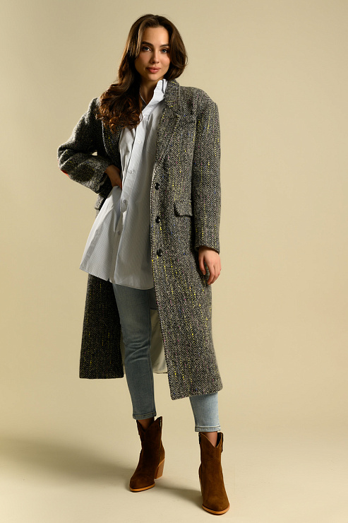 BELLABOA 111-69 СЕРЫЙ Пальто женское BELLABOA цвет Серый