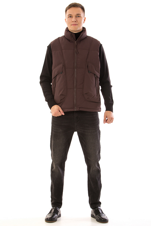 CHEERDUCK/4070 12 КОРИЧНЕВЫЙ Жилет мужской CHEERDUCK цвет Коричневый