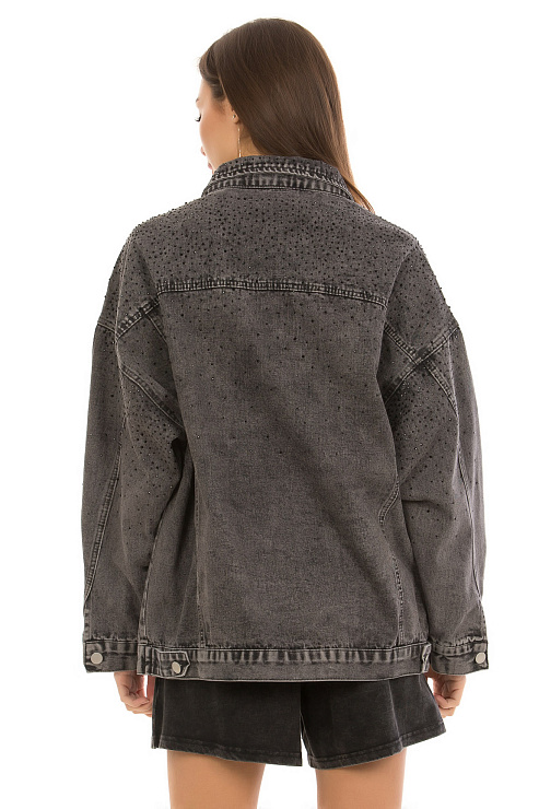 CHEERDUCK/2025 1696 СЕРЫЙ Куртка джинсовая женская CHEERDUCK цвет Серый