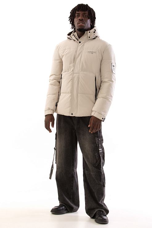 CHEERDUCK/5057 9954 БЕЖЕВЫЙ Пуховик мужской CHEERDUCK цвет Бежевый