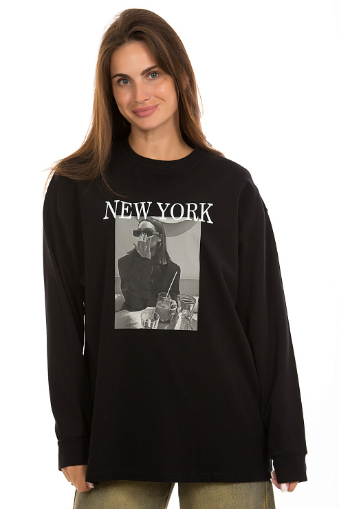 CHEERDUCK/2C19 808 ЧЕРНЫЙ Лонгслив женский CHEERDUCK цвет Черный