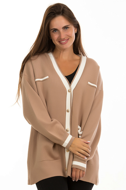 CHEERDUCK/11011 5532 КОРИЧНЕВЫЙ Кардиган женский CHEERDUCK цвет Коричневый