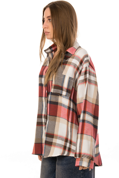 Fashion R-2008 КРАСНЫЙ Рубашка женская FASHION цвет Красный