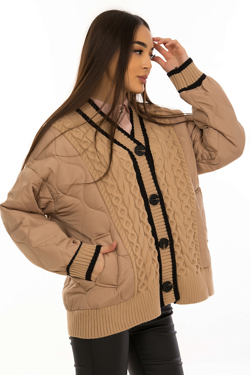 CHEERDUCK/2C19 402 КОРИЧН. Бомбер женский CHEERDUCK цвет Коричневый