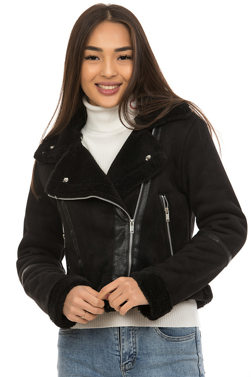 CHEER&DUCK/ КОЖА 2025 2118 ЧЕРН. Дубленка женская CHEERDUCK цвет Черный