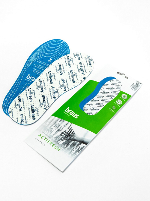 BRAUS Стельки ACTIFRESH (латекс с хлоп. тканью+антибактер. пропитка) BRAUS цвет 