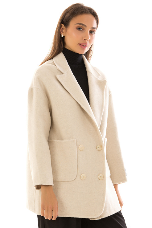 CHEERDUCK/5078 2525-1 МОЛОЧНЫЙ Пальто женское CHEERDUCK цвет Молочный