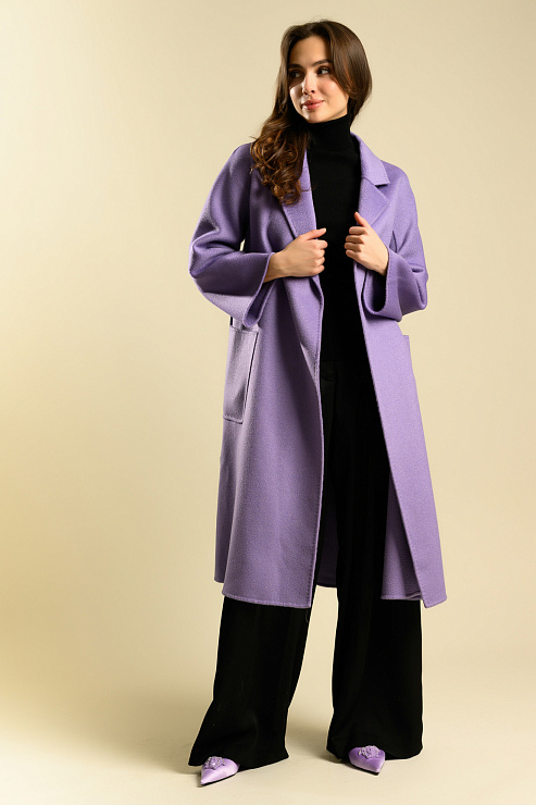 BELLABOA 111-17 СИРЕНЕВЫЙ Пальто женское BELLABOA цвет Сиреневый