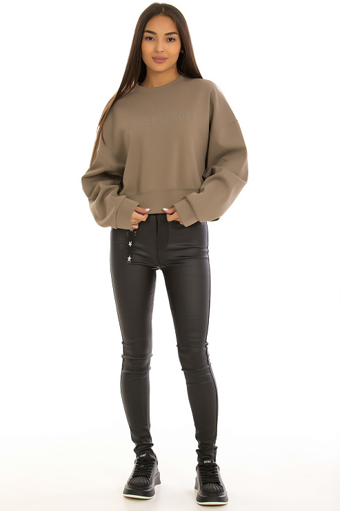 CHEERDUCK/GuaZ 1302 Т.КОРИЧНЕВЫЙ Свитшот женский CHEERDUCK цвет Коричневый