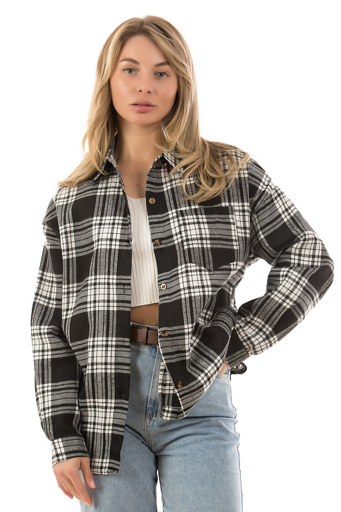 Fashion R-9058 ЧЕРНЫЙ Рубашка женская FASHION цвет Черный