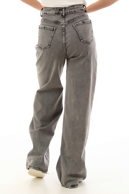 Fashion S-2584 СЕРЫЙ Джинсы женские FASHION цвет Серый
