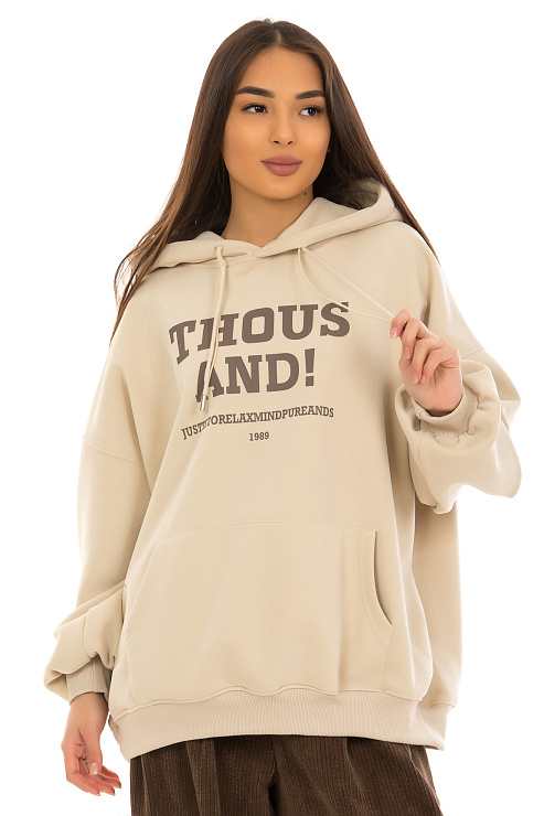 CHEERDUCK/NEW 297-1 БЕЖЕВЫЙ Худи  CHEERDUCK цвет Бежевый