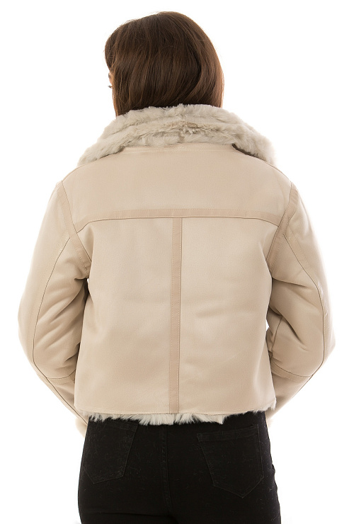 CHEERDUCK/2030 D227 БЕЖЕВЫЙ Дубленка женская CHEERDUCK цвет Молочный