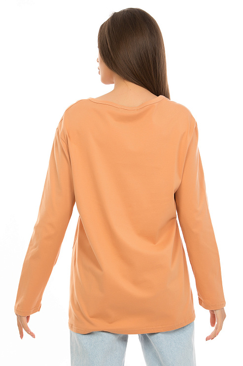 YY.SHOP 9290 КОРИЧН. Лонгслив CHEERDUCK цвет Оранжевый