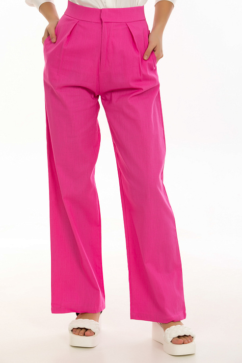 CHEERDUCK/2C19 6365 ФУКСИЯ Брюки женские классические CHEERDUCK цвет Розовый