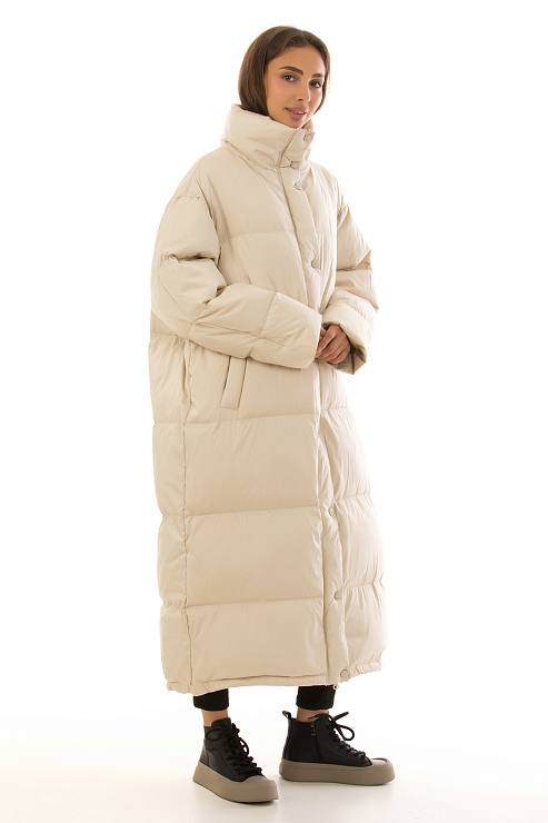 CHEERDUCK/2030 2337 БЕЖЕВЫЙ Пуховик женский CHEERDUCK цвет Молочный