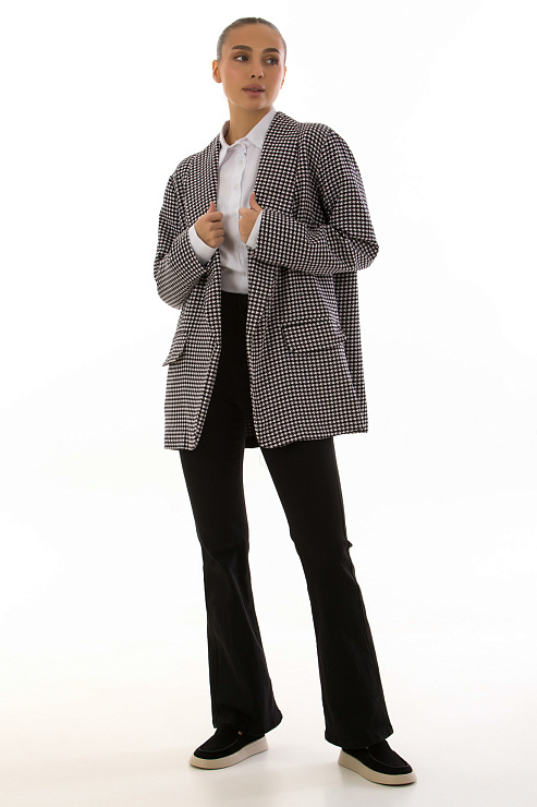 CHEERDUCK/FAH 011 БЕЛ.ЧЕРНЫЙ Пиджак женский CHEERDUCK цвет Белый