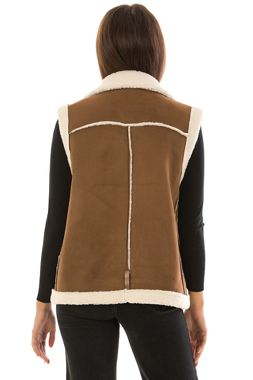 CHEERDUCK/2C22 1707 Т.КОРИЧНЕВЫЙ Жилет женский CHEERDUCK цвет Коричневый