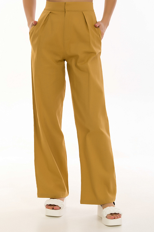 CHEERDUCK/2C19 6365 КОРИЧНЕВЫЙ Брюки женские классические CHEERDUCK цвет Коричневый