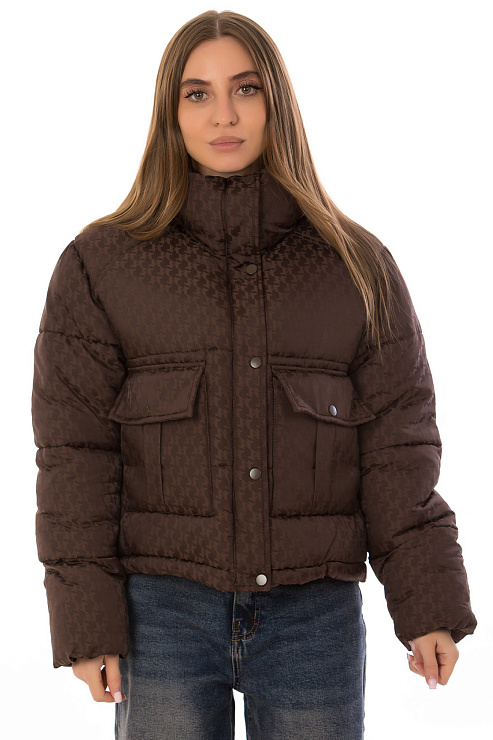 CHEERDUCK/2025 6857 КОРИЧНЕВЫЙ Куртка женская CHEERDUCK цвет Коричневый