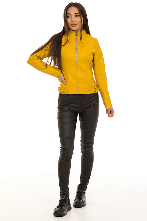 CHEERDUCK/BIN 2030 ЖЕЛТЫЙ Куртка кожаная женская CHEERDUCK цвет Желтый