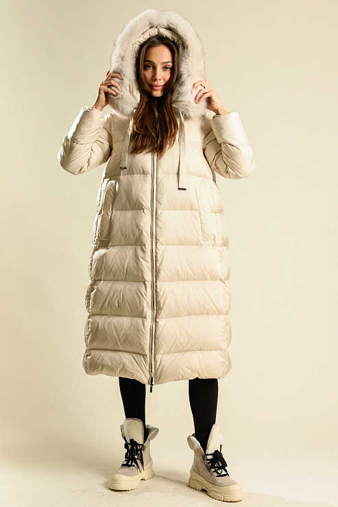 BELLABOA 119 BEIGE Пуховик женский BELLABOA цвет Бежевый