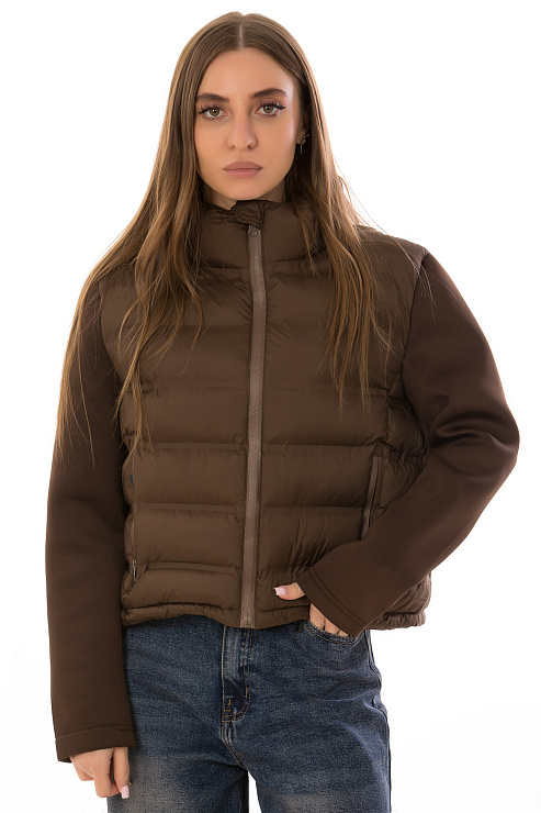 CHEERDUCK/2025 8823 КОРИЧНЕВЫЙ Куртка женская CHEERDUCK цвет Коричневый