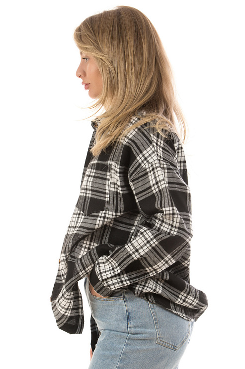 Fashion R-9058 ЧЕРНЫЙ Рубашка женская FASHION цвет Черный