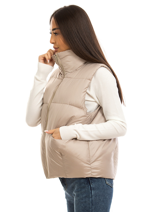 CHEERDUCK/2030 2662 БЕЖЕВЫЙ Жилет женский CHEERDUCK цвет Бежевый