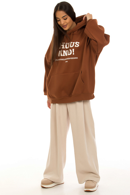 CHEERDUCK/NEW 297-1 КОРИЧНЕВЫЙ Худи  CHEERDUCK цвет Коричневый