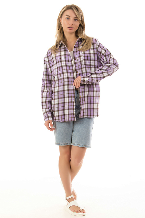 Fashion R-9058 ФИОЛЕТОВЫЙ Рубашка женская FASHION цвет Фиолетовый