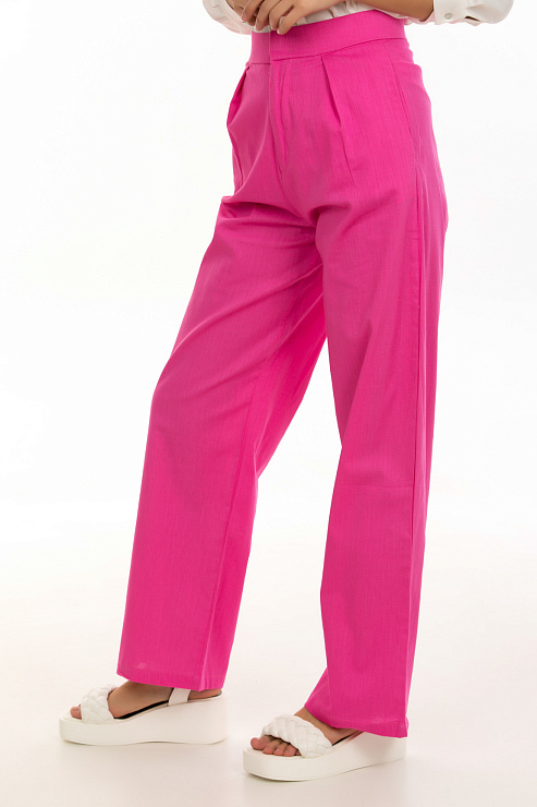 CHEERDUCK/2C19 6365 ФУКСИЯ Брюки женские классические CHEERDUCK цвет Розовый